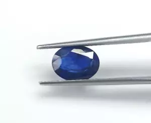 Zafiro azul natural 10x8 mm forma ovalada certificada preciosa piedra preciosa suelta - Imagen 1 de 4