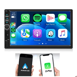 Double Din 7” Car Stereo Touch Screen Car Radio Apple CarPlay Android Auto BT FM - Picture 1 of 21