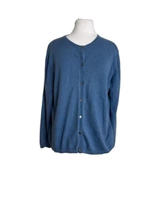 Lands End Womens Size 14-16 Blue Cardigan Sweater Button Front - Picture 1 of 7