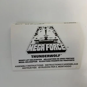 Folleto de instrucciones de juguete Kenner Mega Force Thunderwolf de colección de los años 80 original - Imagen 1 de 4
