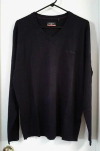 Pierre Cardin Men's Sweater Pullover Black V Neck Size L - Picture 1 of 7