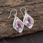 Natural Morganite Gemstone Indian Jewelry 925 Sterling Silver Earrings For Girls