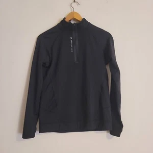 Second Skin Women's Size Large Compression 1/4 Zip Pullover Top Black Activewear - Picture 1 of 10