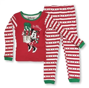 Minnie Mouse Pajamas 2T Toddler Girls Christmas SNUG-FITTING Shirt Pant PJ Set - Picture 1 of 3
