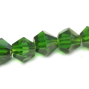 Perle di vetro sfaccettate molate 3,5 mm verde circa 90 perle distanziatore design nenad - Foto 1 di 14