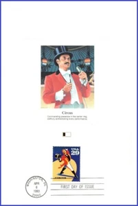 USA3 #2751 U/A FLEETWOOD PRUEBA TARJETA FDC American Circus Ringmaster - Imagen 1 de 1