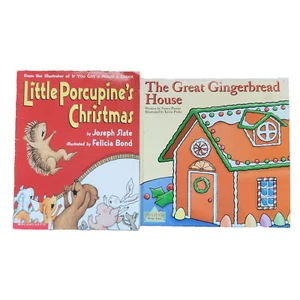 Little Porcupine's Christmas and The Great Gingerbread House Childrens Books - Foto 1 di 2