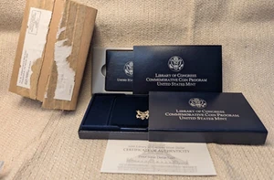 2 2000P Library of Congress Silver Dollar $1 1)  Unc 1) Proof OGP 250301 - Picture 1 of 7