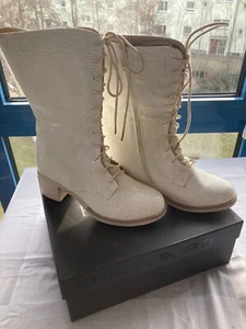 WANNA MODA ESPANOLA_Damen Schuhe_Sommerstiefel m. Schnürung_Fb. Elfenbein_Gr. 39 - Bild 1 von 9