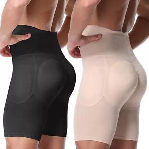 Men's High Waist Butt Lifter Boxer Padded Hip Enhancing Underwear Pants Shaper - Picture 1 of 20
