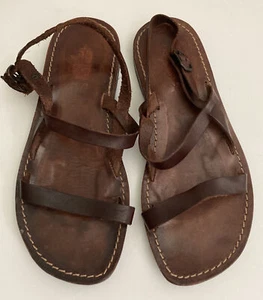 Lokale braune handgefertigte Leder-Sandalen 39/8,5 Herren 6,5 Jesus - Bild 1 von 7
