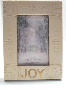 St Nicholas Square 4×6 Photo Frame Cream And Gold carved details gold lettering - Picture 1 of 4