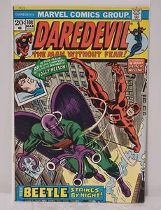Daredevil #108 - Last 20c Cover "Cry...Beetle!" - Marvel Comics 1974 FN - Foto 1 di 6
