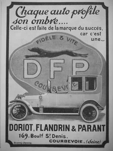 PUBLICITÉ DE PRESSE 1913 DFP DORIOT FLANDRIN & PARANT - ADVERTISING - Picture 1 of 1