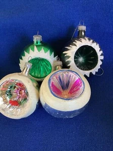 4 hermosos adornos de hendidura de árbol de Navidad de vidrio vintage ""Made in Austria"" - Imagen 1 de 8
