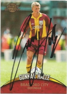 Tarjeta coleccionable firmada por Gunnar Halle Bradford Topps Premier Gold 2001 + certificado de autenticidad - Imagen 1 de 1