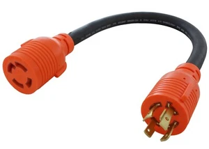 AC WORKS® Heavy-Duty Flexible Locking Adapter | L14-20P to L14-30R | 1.5FT - Picture 1 of 4