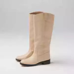 J. Crew Polished Leather Riding Boots Dark Beechwood BA768 - Picture 1 of 2