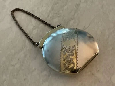 ANTIQUE SILVER PLATED  GUILDED COIN PURSE - Image 1 of 4