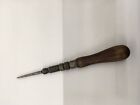 Antique Rare Goodell Brothers Spiral Screw Driver / Push Drill - Double Shank