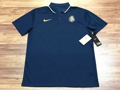 MENS M - NEW Nike NCAA North Carolina A&T Aggies Dri-FIT Coaches Polo Shirt Navy - Image 1 of 4