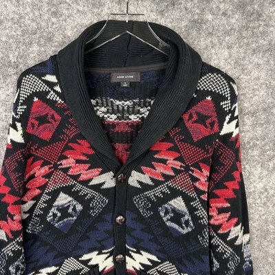 Cardigã Adam Levine vovô suéter masculino pequeno xale asteca colarinho botão - Imagem 1 de 4
