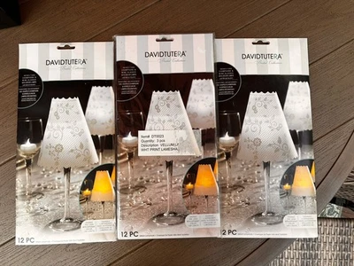 Pantalla de vitela David Tutera 60 piezas en total - Convierte copas de vino en lámparas NUEVO Foto 1 de 2