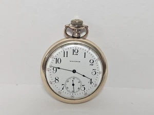 Reloj Bolsillo Waltham Vintage 17 Joyas Cara Abierta Estuche Media Luna - Imagen 1 de 23