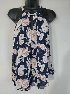 Greylin Blouse Women's Size XS Floral Sleeveless Sheer High Neckline Floral - Picture 1 of 12