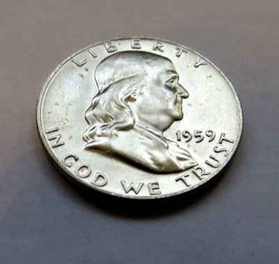 1959 D FRANKLIN HALF DOLLAR - UNCIRCULATED - UNCERTIFIED - Image 1 of 4
