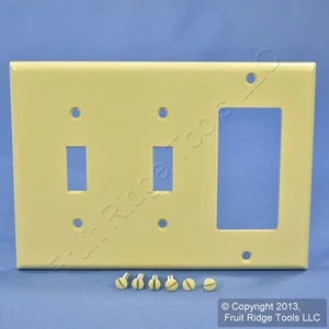 Leviton 80421-I Elfenbein 3-Gang Kippschalter Decora GFI Kunststoff Standard Wandplatte - Bild 1 von 4