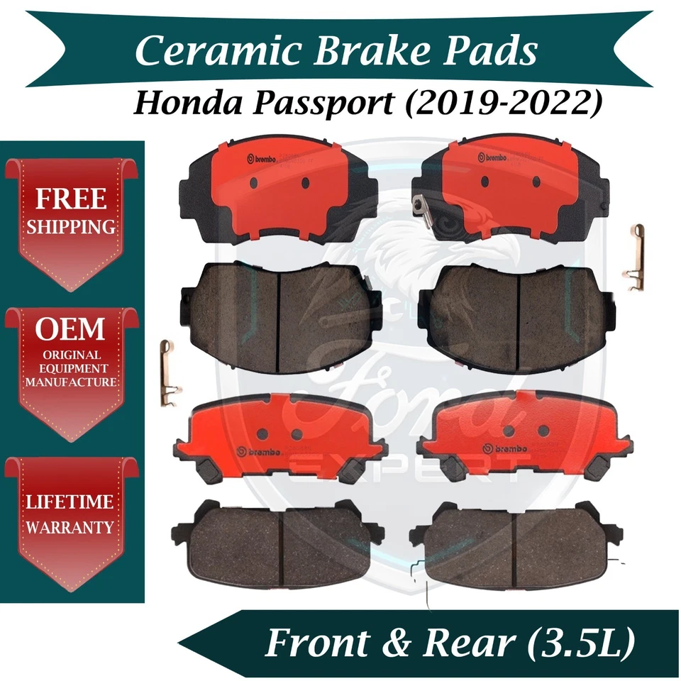 Brembo OEM Front & Rear Ceramic Brake Pads Kit For 2019-2022 Honda Passport - Изображение 1 из 4