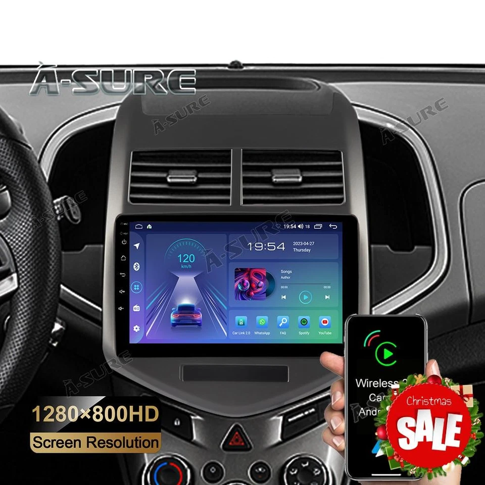 Radio estéreo para auto Chevrolet Aveo Chevy Sonic 2012-2016 Android 12 32G CarPlay Foto 1 de 4
