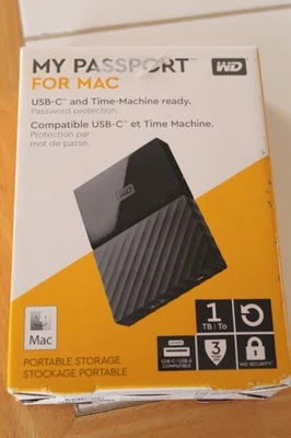 WD My Passport for Mac 1TB USB-C/USB-A External Hard Drive New In Box - Image 1 of 4