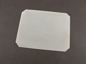 4X5 GROUND GLASS+CUT CORNERS+ACTUAL MEASUREMENTS ARE 3-15/16 X 4-15/16 INCHES - Picture 1 of 2