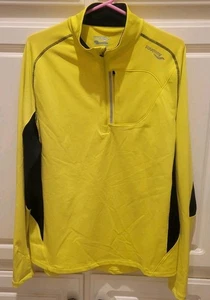 Saucony Mens Cycling Running Jacket Neon Yellow Large Longsleeve Sweatshirt See* - Picture 1 of 14
