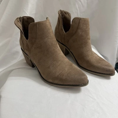 Pierre Dumas Mujer Marrón Gamuza Occidental Bota de Vaquero al Tobillo Talla 6 NUEVA Punta Foto 1 de 4