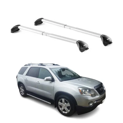 Portaequipajes plateado barras transversales de techo para GMC Acadia 2007-2016 2 piezas Foto 1 de 4