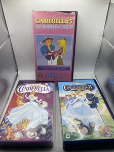 X3 CINDERELLA VHS - CLASSICS 1/2/WONDERWORLD (SUPER RARE MUSICAL FROM 1986) - Imagen 1 de 17