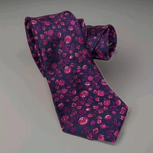 Ted Baker London Krawatte Herren 100 % Seide lila Blumen Krawatte gepunktet 58" x 2,5" - Bild 1 von 7