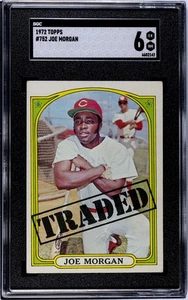 1972 Topps Joe Morgan negociado #752 Cincinnati Reds SGC 6 casi nuevo clasificación reciente - Imagen 1 de 2