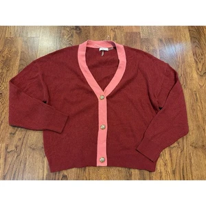 Suéter Cárdigan Ramy Brook Nina De Gran Tamaño - Rojo Talla XL - NUEVO SIN ETIQUETAS Moda de Lujo - Imagen 1 de 9