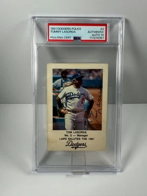 SIGNED TOMMY LASORDA - 1981 Los Angeles Dodgers Los Angeles Police  #2 - PSA 10 - Image 1 of 2