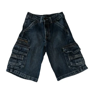 Wrangler Jean Shorts Boys Size 8 Regular Blue Cargo Adjustable Waist - Picture 1 of 7