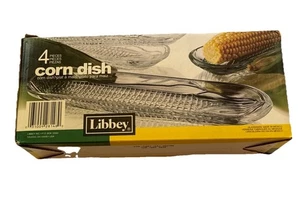 Libbey (4) Piece Corn Dish New Open Box Glass Heavy Duty Cut Glass - Picture 1 of 6