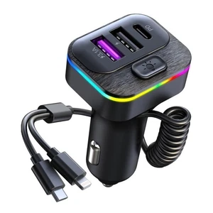 Adaptador de carga rápida para teléfono 2 USB + 1 tipo C con cable de carga - Imagen 1 de 7