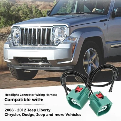 Arnés de cableado conector faros 2 piezas compatible con Jeep Liberty 2008-2012 Foto 1 de 4