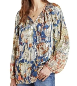 Neu mit Etikett Verb Stephania Shimmer by Pallavi Singhee Bluse Größe Small Boho Metallic - Bild 1 von 16