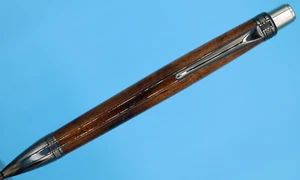 Blade Button Click Ballpoint Pen in Gunmetal Finish with Hardwood Driftwood - Picture 1 of 8