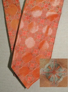 Gianfranco Ferre Italien Krawatte/Krawatte Seide orange Fisch Kreis 58"x3,5" HELL - Bild 1 von 9